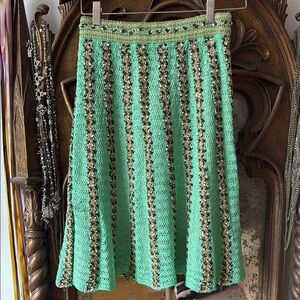 Missoni Green  skirt with black/ gold Stripes
